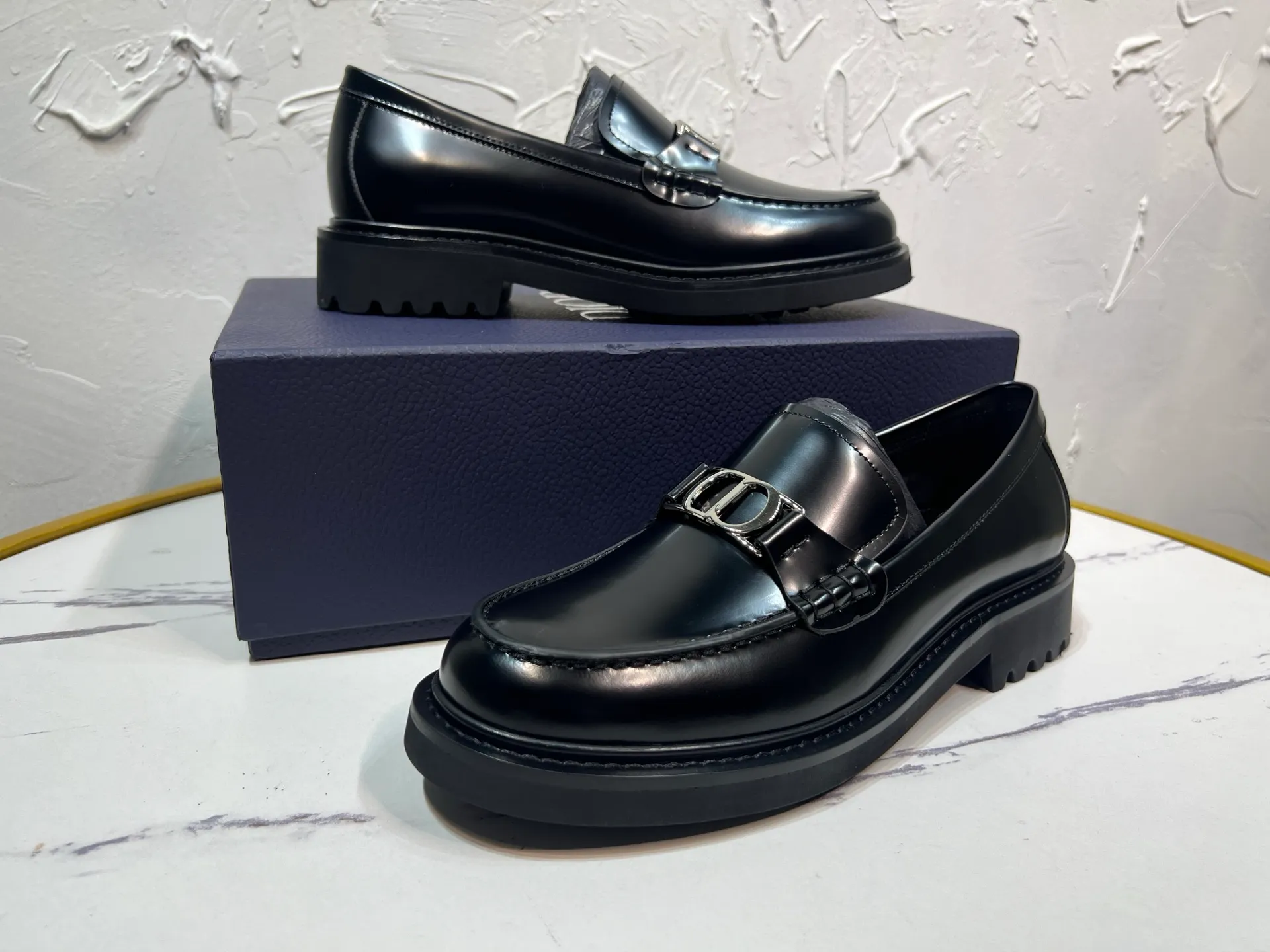 P780 2025 latest Dior/Dior men's logo leather shoes, GRANVILLE moccasin loafers with buckles, original version developed one to one, imported cowhide open edge beads on the surface, cowhide lining, full package, code number 39-46